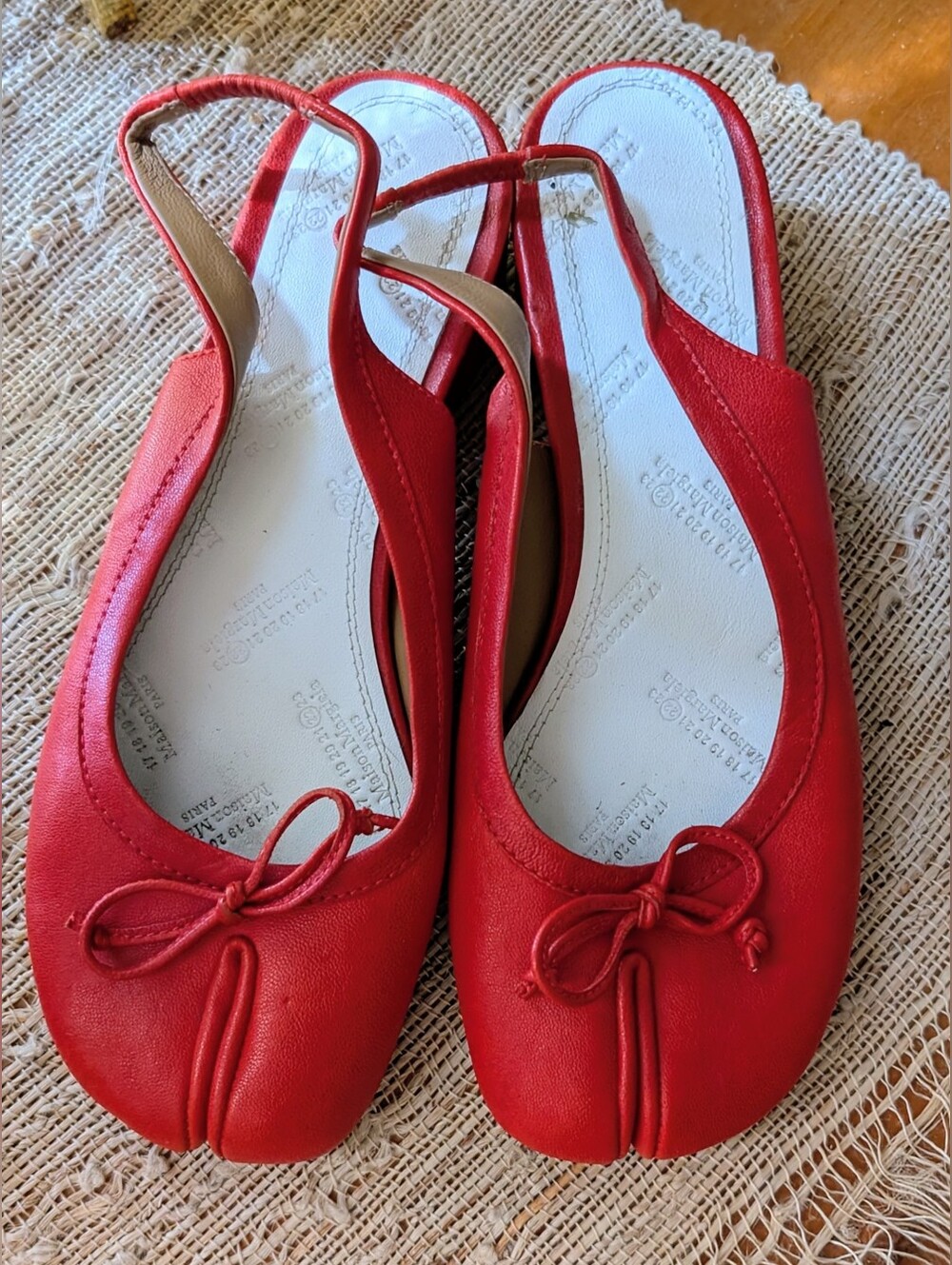 MAISON MARGIELA  Tabi Slingback Heels in Red